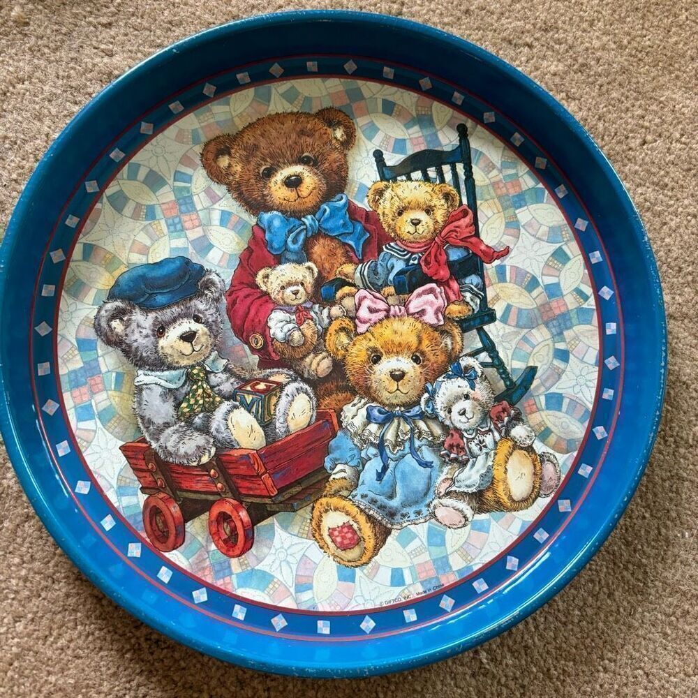 Giftco Vintage Teddy Bear Metal Serving Tray